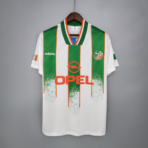 1990s Ireland Retro Football Shirt | Green White Home
