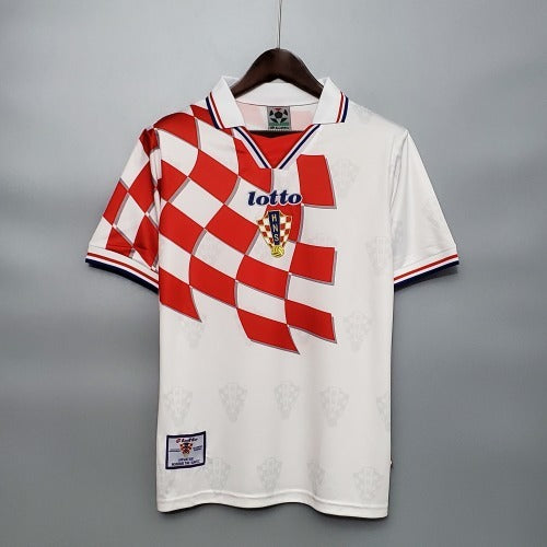 1990s Croatia Retro Football Shirt | White Red Home