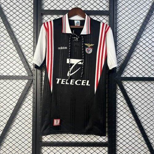 1990s Benfica Retro Football Shirt | Black White Red Home