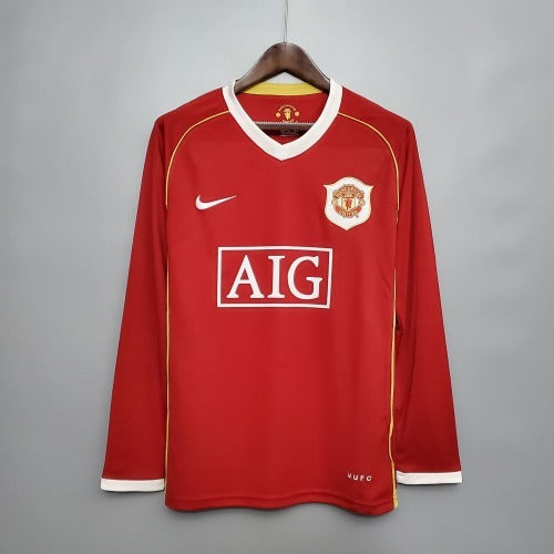 2000s Manchester United Retro Football Shirt | Red White Home