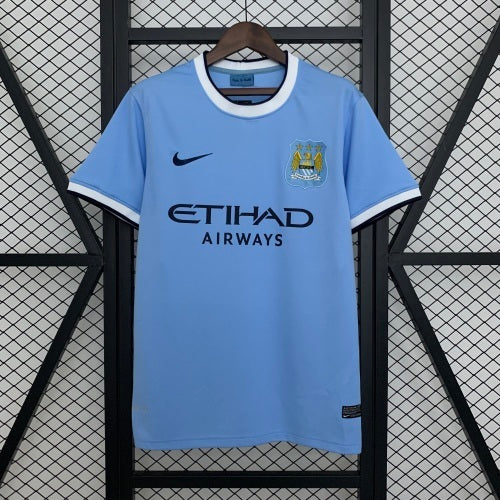 2010s Manchester City Retro Football Shirt | Sky Blue White Home