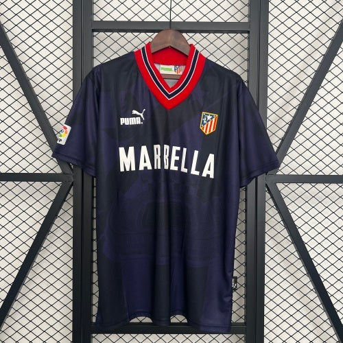 1990s Atletico Madrid Retro Football Shirt | Navy Red Home