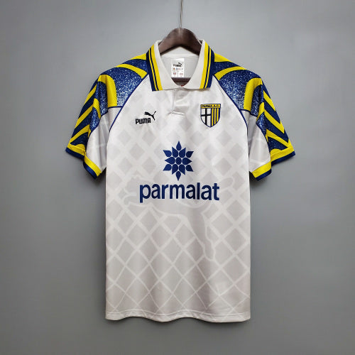 1990s Parma Retro Football Shirt | White Blue Home