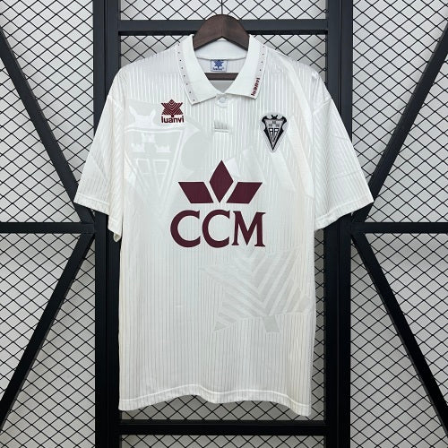 1990s Albacete Retro Football Shirt | White Burgundy Home