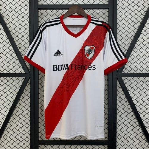 2010s River Plate Retro Shirt | White Red Home Kit
