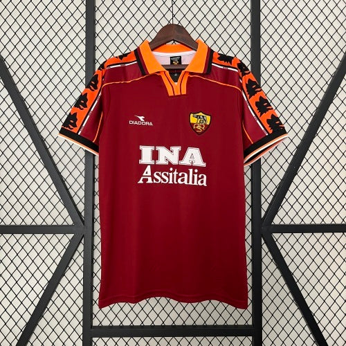1990s AS Roma Retro Football Shirt | Red Orange Home