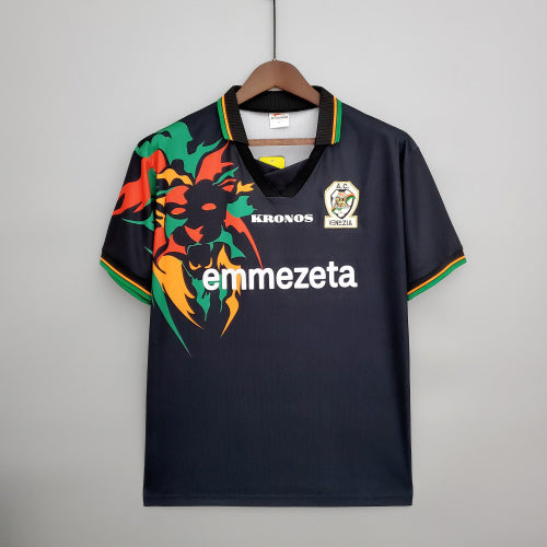 1990s Pezia Retro Football Shirt | Black Multicolor Home