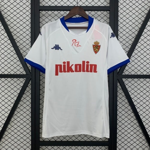 1990s Real Zaragoza Retro Football Shirt | White Blue Home