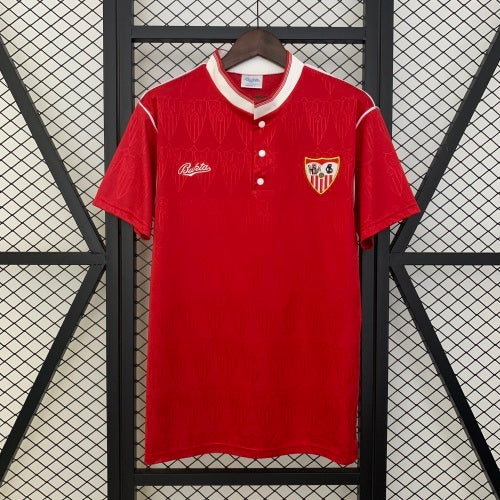 1980s Sevilla Retro Football Shirt | Red White Home