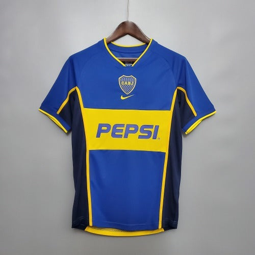 2000s Boca Juniors Retro Football Shirt | Blue Yellow Home