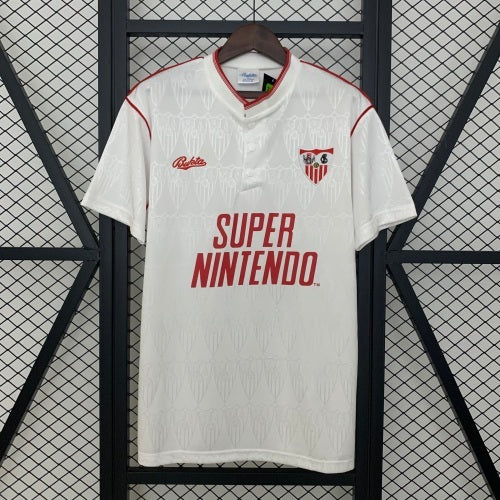 1990s Sevilla Retro Football Shirt | White Red Home