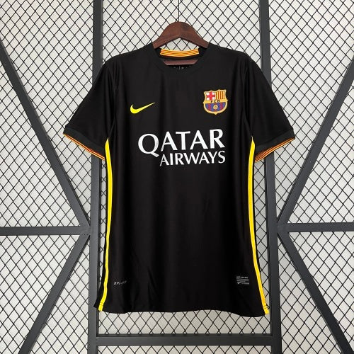 2010s Barcelona Retro Football Shirt | Black Yellow Home