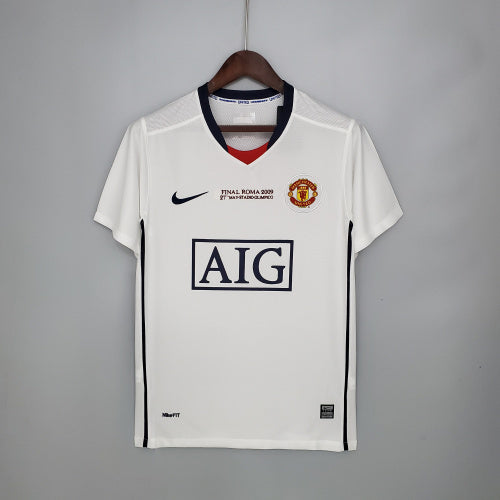 2000s Manchester United Retro Football Shirt | White Black Home