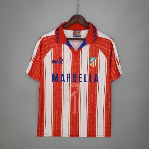 1990s Atletico Madrid Retro Football Shirt | Red White Home