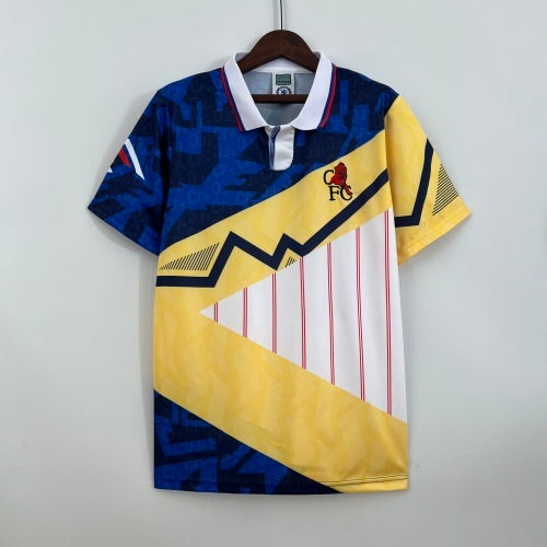1990s Chelsea Retro Football Shirt | Dark Blue Yellow Home