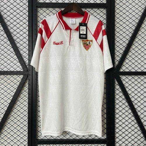 1990s Sevilla Retro Football Shirt | White Red Home