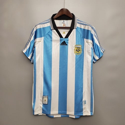 1990s Argentina Retro Football Shirt | Sky Blue White Home