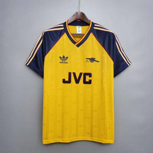 1980s Arsenal Retro Football Shirt | Yellow Navy Home