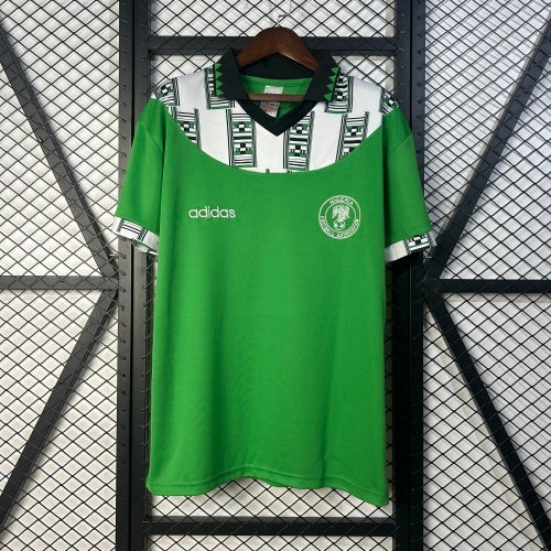 1990s Nigeria Retro Football Shirt | Green White Home