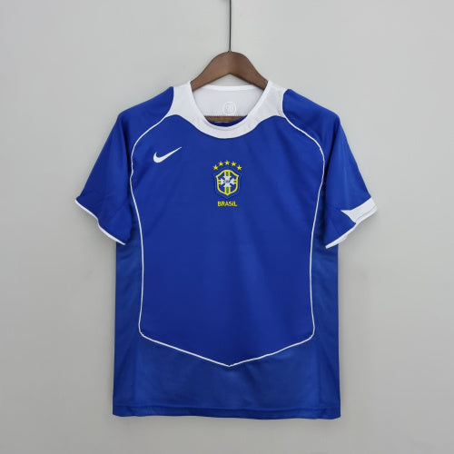 2000s Brazil Retro Football Shirt | Blue White Home