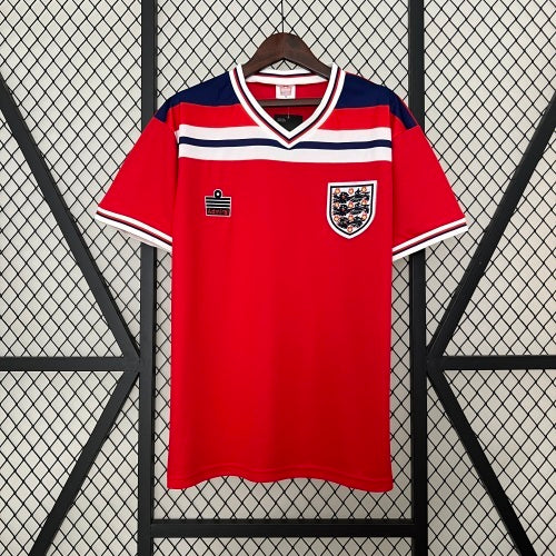 1980s England Retro Football Shirt | Red Navy Home