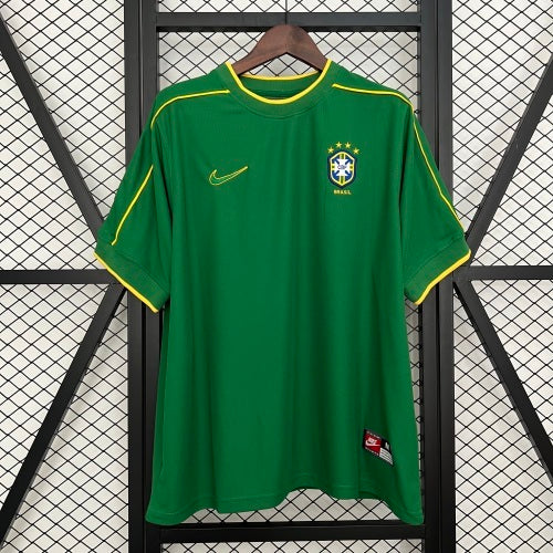 1990s Brazil Retro Football Shirt | Green Yellow Home