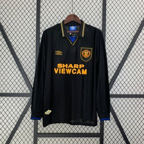1990s Manchester United Retro Football Shirt | Black Yellow Home