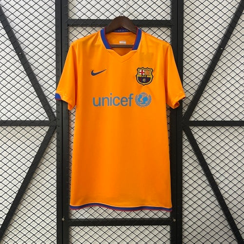 2010s Barcelona Retro Football Shirt | Orange Blue Home