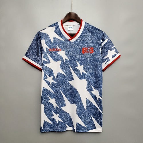 1990s United States Retro Football Shirt | Blue White Home