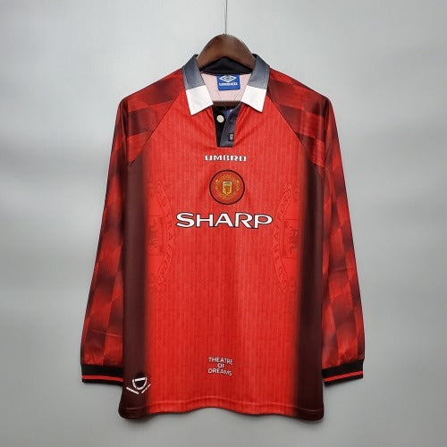 1990s Manchester United Retro Football Shirt | Red Black Home