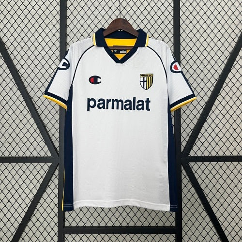 1990s Parma Retro Football Shirt | White Navy Home
