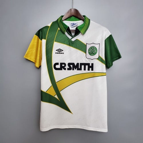 1990s Celtic Retro Football Shirt | Green Yellow Home