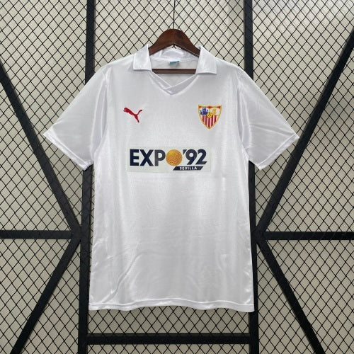 1990s Sevilla Retro Football Shirt | White Red Home