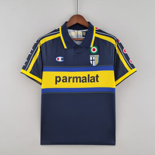 1990s Parma Retro Football Shirt | Navy Yellow Home