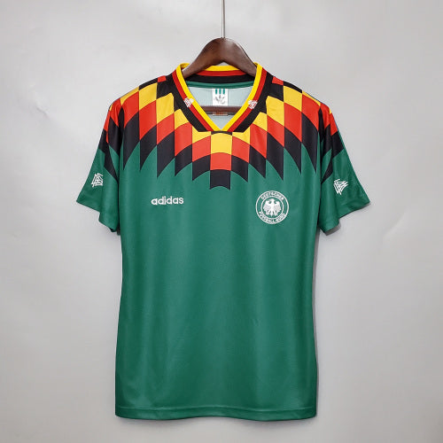1990s Germany Retro Football Shirt | Green Red Yellow Home