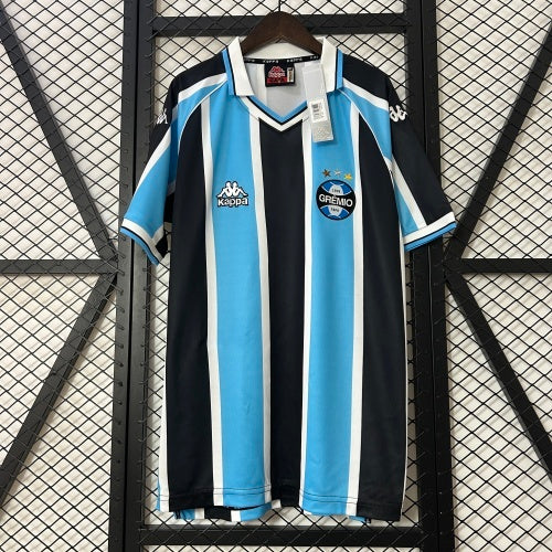 1990s Gremio Retro Football Shirt | Blue Black Home
