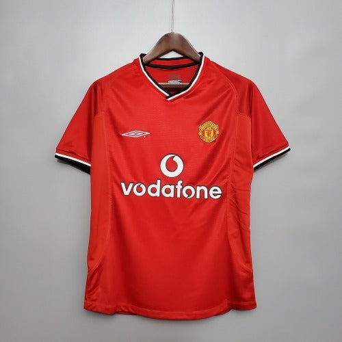 2000s Manchester United Retro Football Shirt | Red Black Home