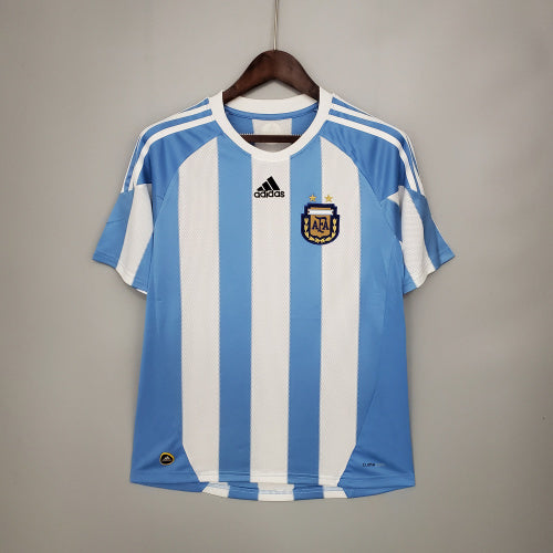 2000s Argentina Retro Football Shirt | Sky Blue White Home