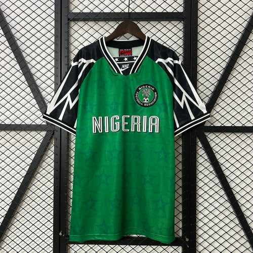 1990s Nigeria Retro Football Shirt | Green Black Home