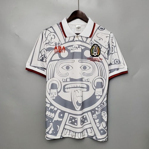 1990s Mexico Retro Football Shirt | White Red Home
