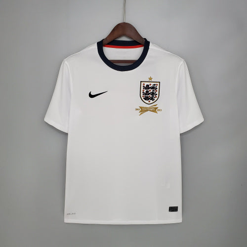 2020s England Retro Football Shirt | White Black Home