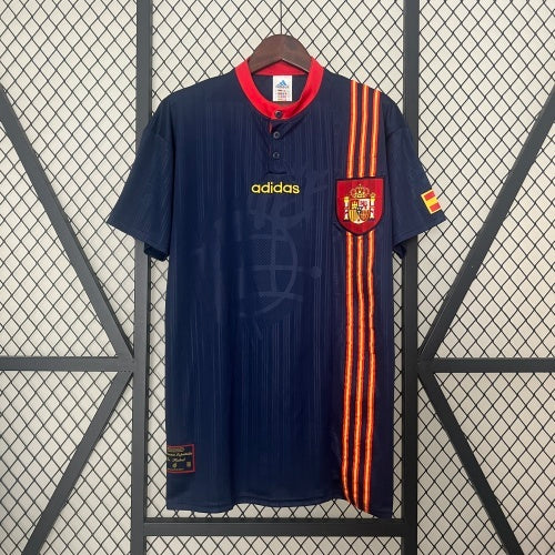 1990s Spain Retro Football Shirt | Navy Red Home