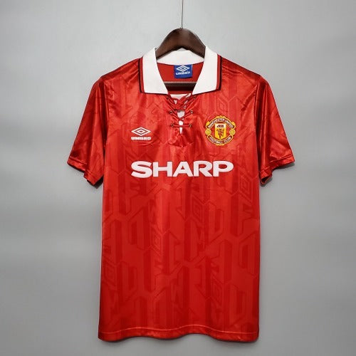 1990s Manchester United Retro Football Shirt | Red White Home