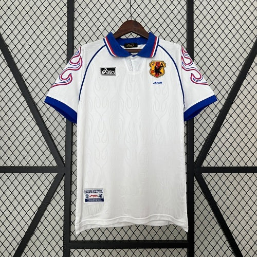 1990s Japan Retro Football Shirt | White Blue Home