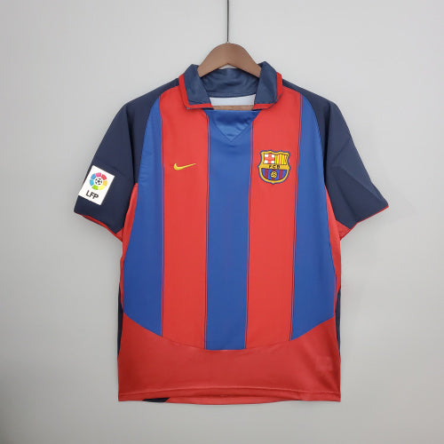 2000s Barcelona Retro Football Shirt | Red Blue Home
