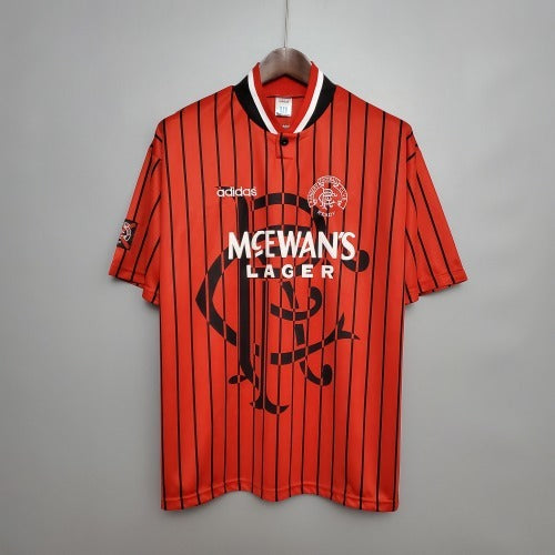 1990s Rangers Retro Football Shirt | Red Black Home