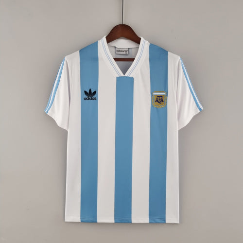 1980s Argentina Retro Football Shirt | Sky Blue White Home