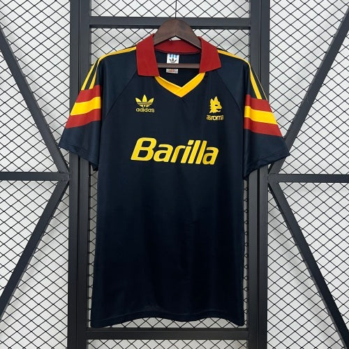 1990s AS Roma Retro Football Shirt | Black Yellow Away