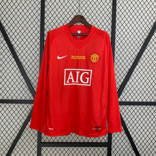 2000s Manchester United Retro Football Shirt | Red White Home