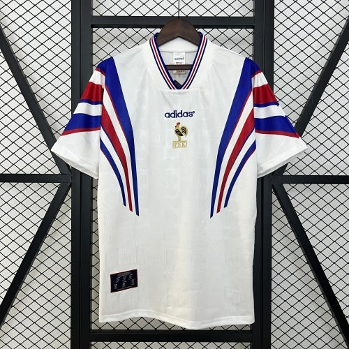 1990s France Retro Football Shirt | White Blue Home